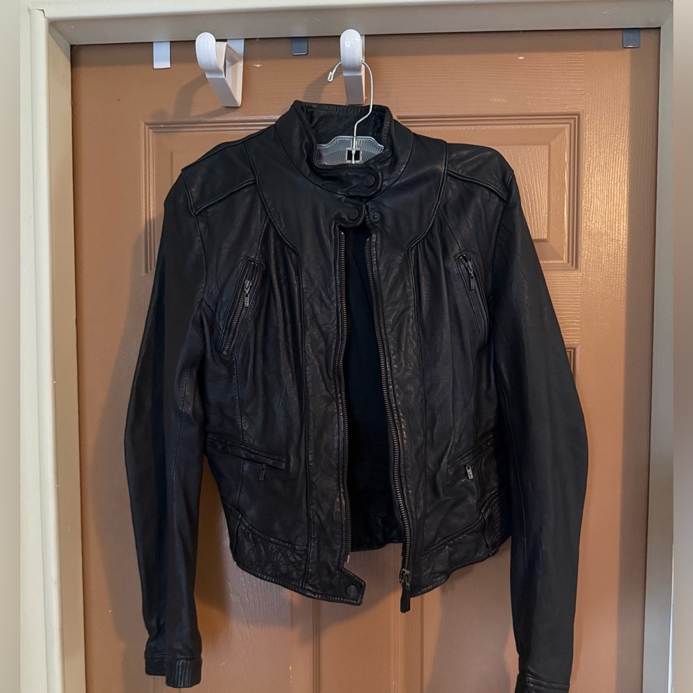 Cole Haan lambskin moto jacket